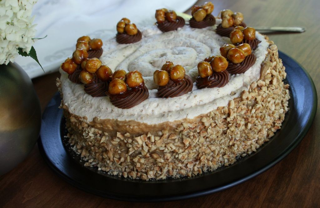 Caramel Hazelnut Dacquoise Cake