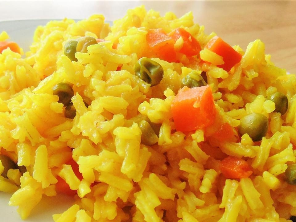 Carrot and Pea Turmeric Rice