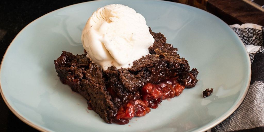 Chocolate Cherry Brownie Dump Cake