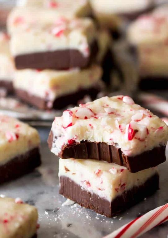 Chocolate Peppermint Bark Fudge