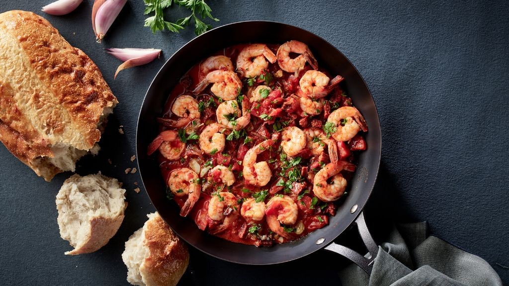 Chourico and Shrimp Skillet