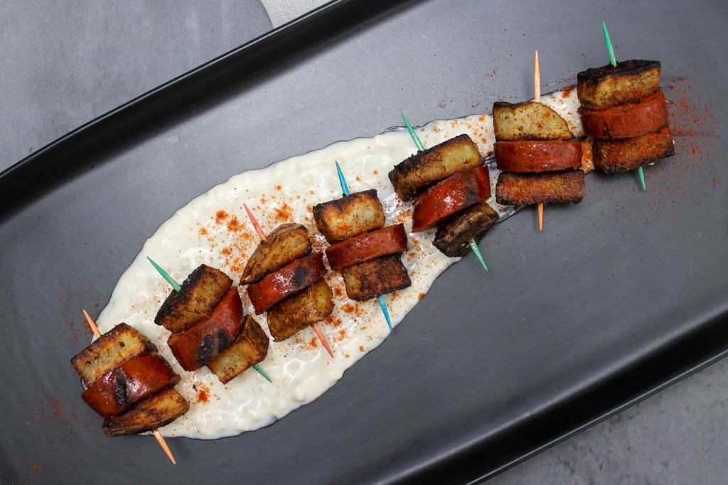 Chourico and Sweet Potato Skewers