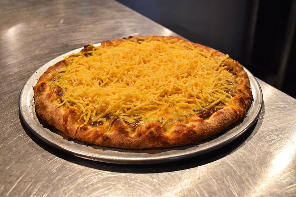 Cincinnati Chili Pizza with Cheddar