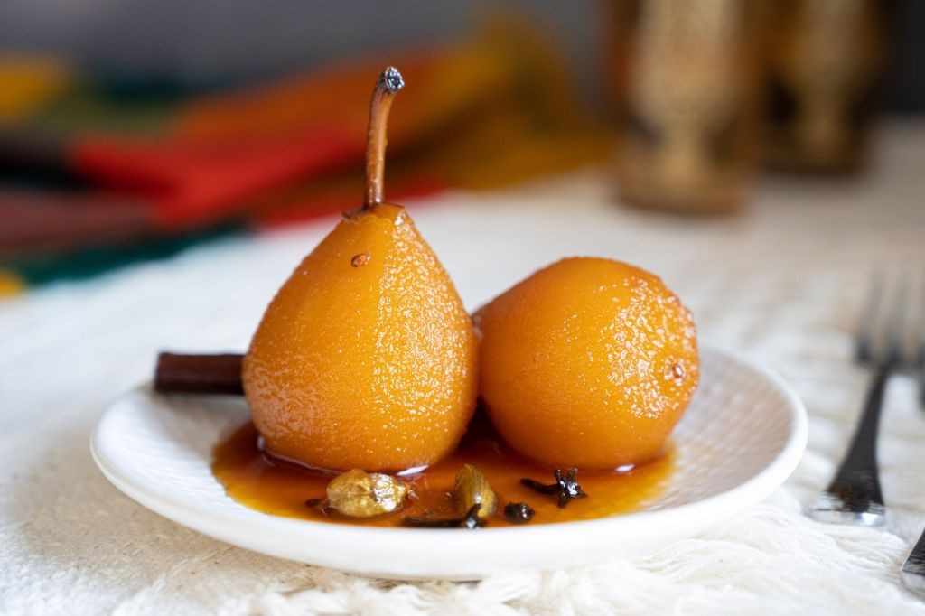 Citric Acid Poached Pears