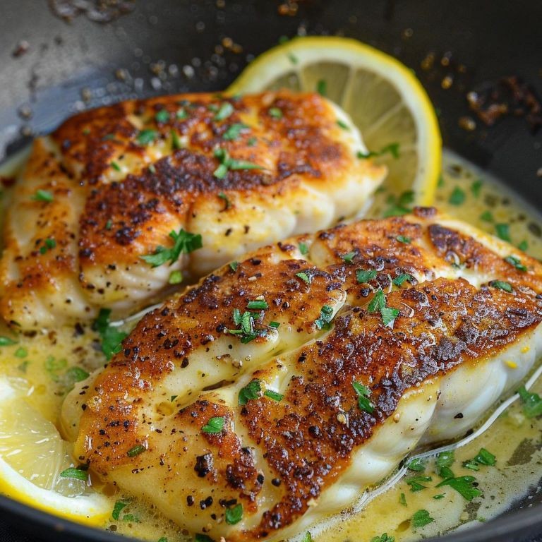 Classic Breaded Tilapia with Lemon Butter Sauce