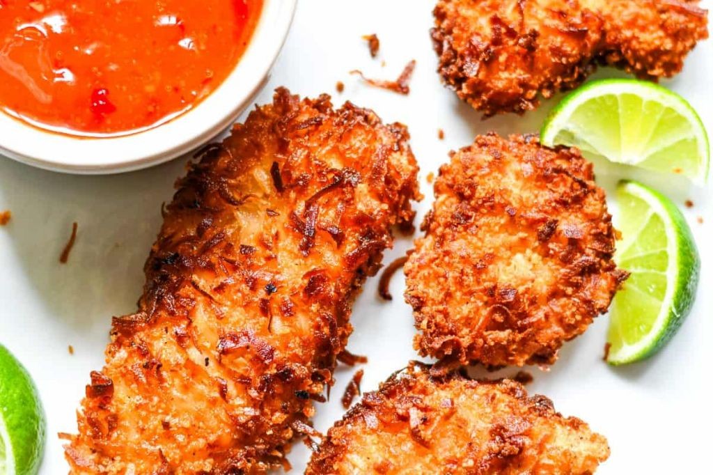 Coconut Breaded Tilapia with Sweet Chili Sauce
