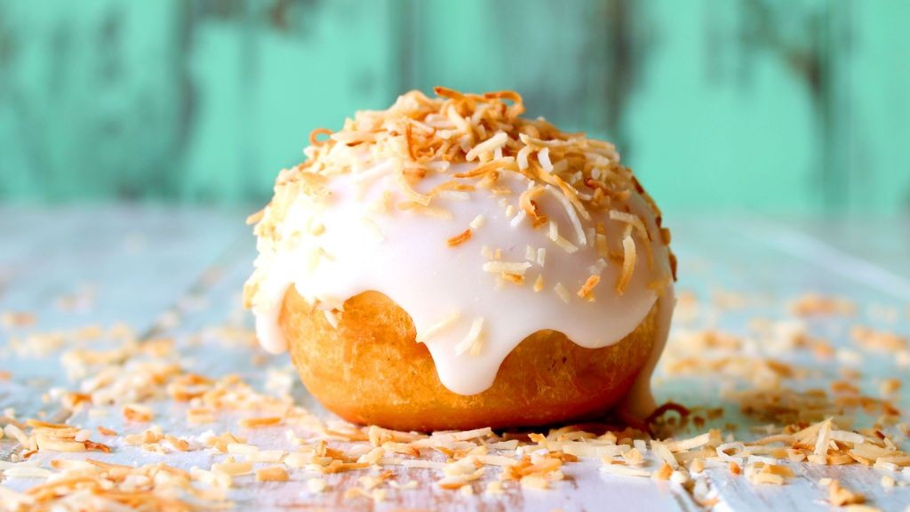 Coconut Cream Raised Doughnuts