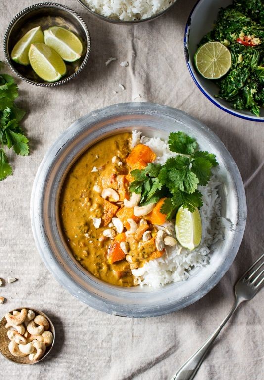 Coconut Curry Roast Pumpkin Stew
