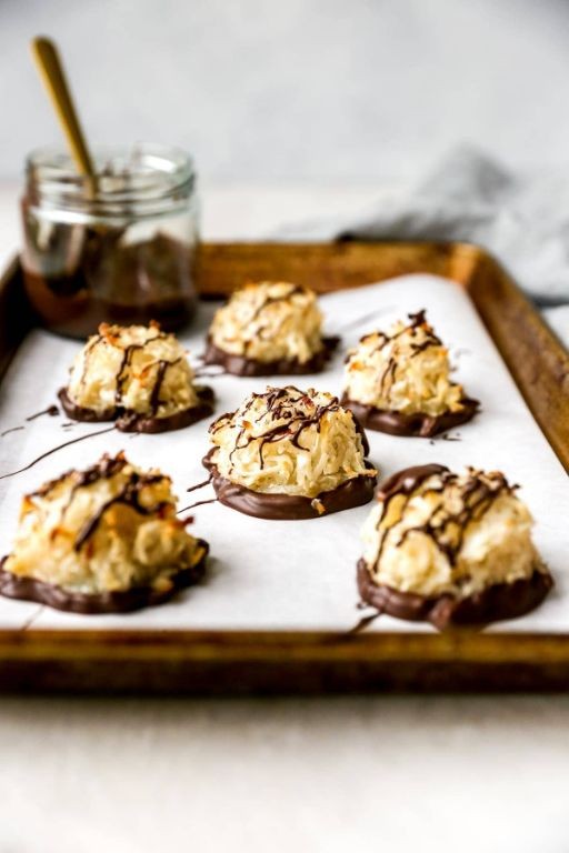 Coconut Macaroons Dipped in Chocolate