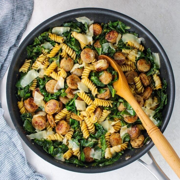 Collard Greens and Chicken Sausage Skillet