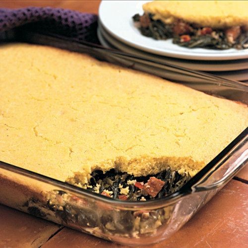 Collard Greens and Cornbread Casserole