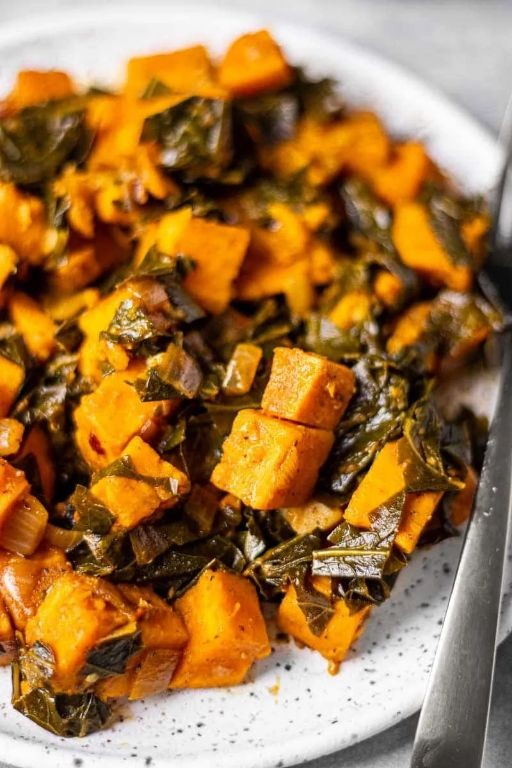 Collard Greens and Sweet Potato Hash