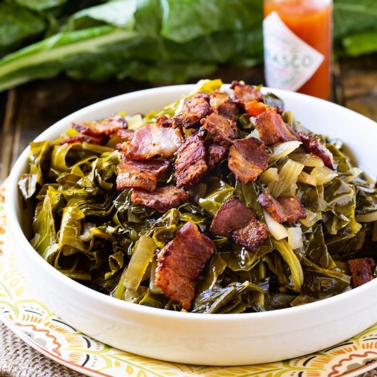 Collard Greens with Pot Likker and Hot Sauce