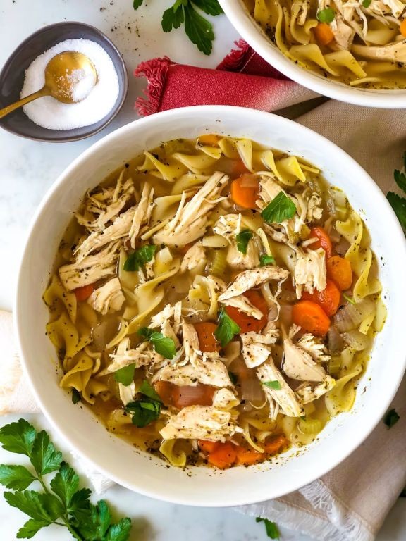 Cozy Rosemary Garlic Chicken Noodle Soup