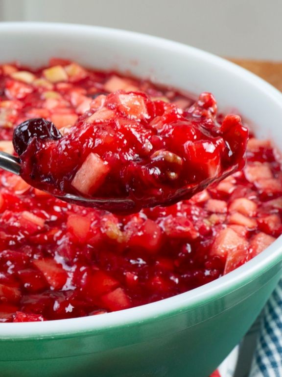 Cranberry Apple Jello Salad with Cinnamon