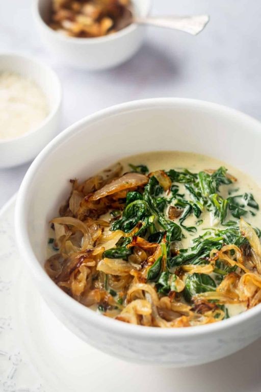 Creamed Spinach with Caramelized Onions