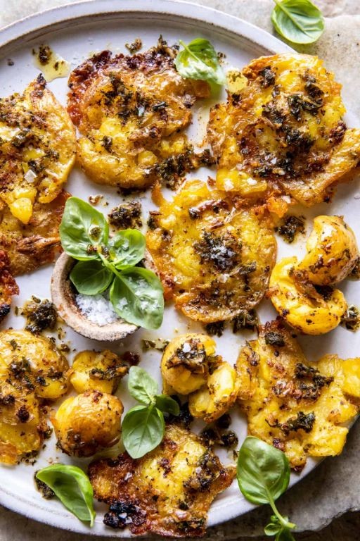 Crispy Smashed Potatoes with Herbs