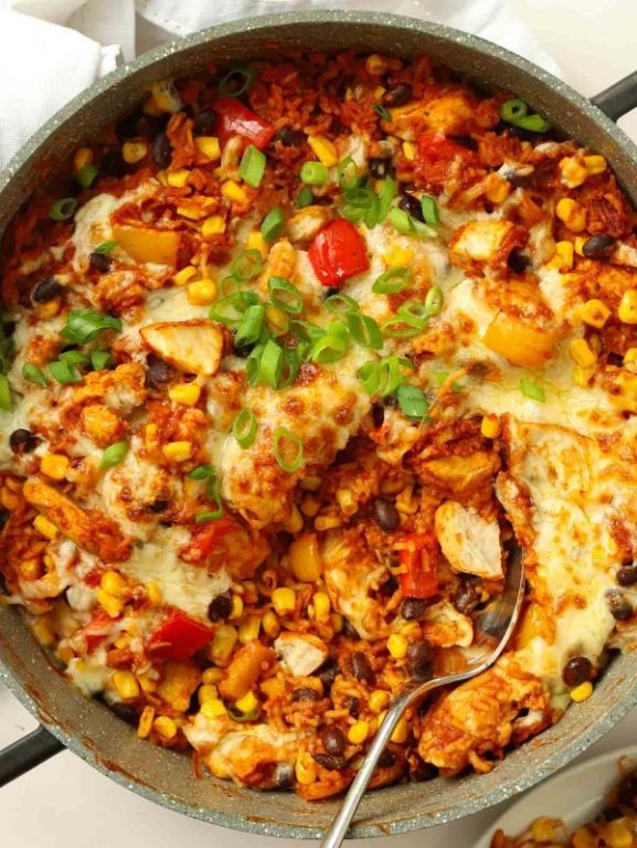 Crockpot Mexican Chicken and Rice Casserole