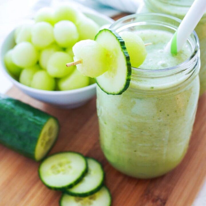 Cucumber Melon Coconut Water Smoothie