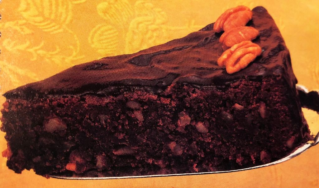 Dark Chocolate Raisin Fudge Cake