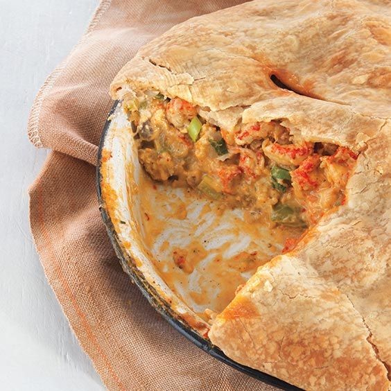 Deep-Dish Crawfish Pie with Roux Filling