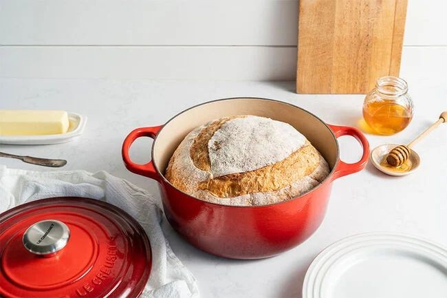 Dutch Oven No-Knead Bread in a Le Creuset