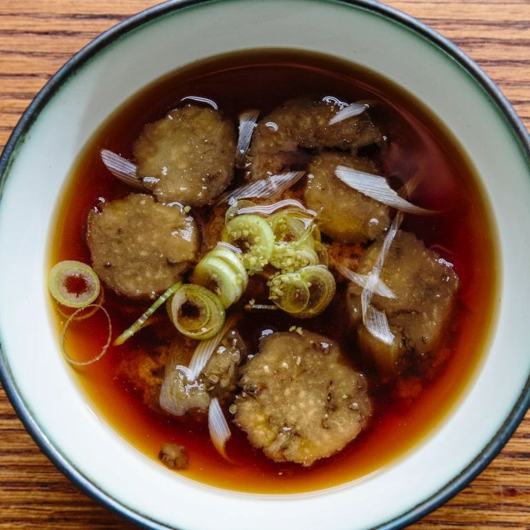 Eggplant and Pork Miso Soup