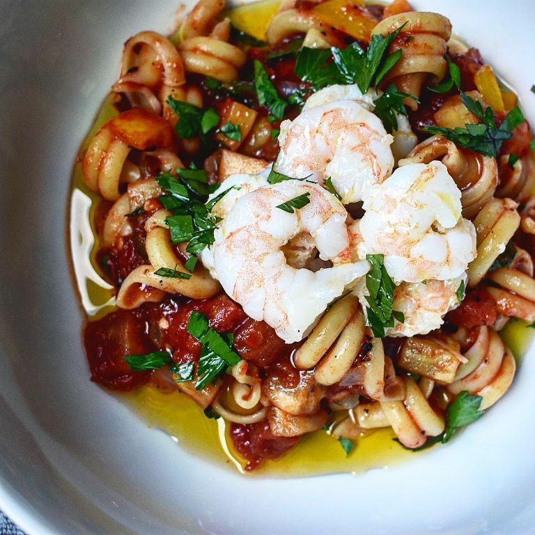 Eggplant and Shrimp Caponata