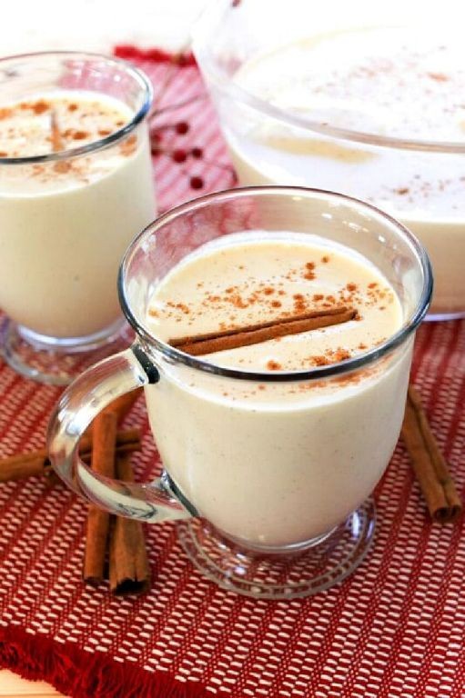 Frosted Eggnog Punch with Vanilla Ice Cream