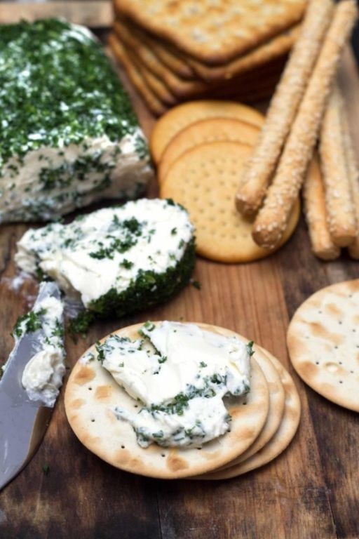 Garlic Herb Cheese and Crackers