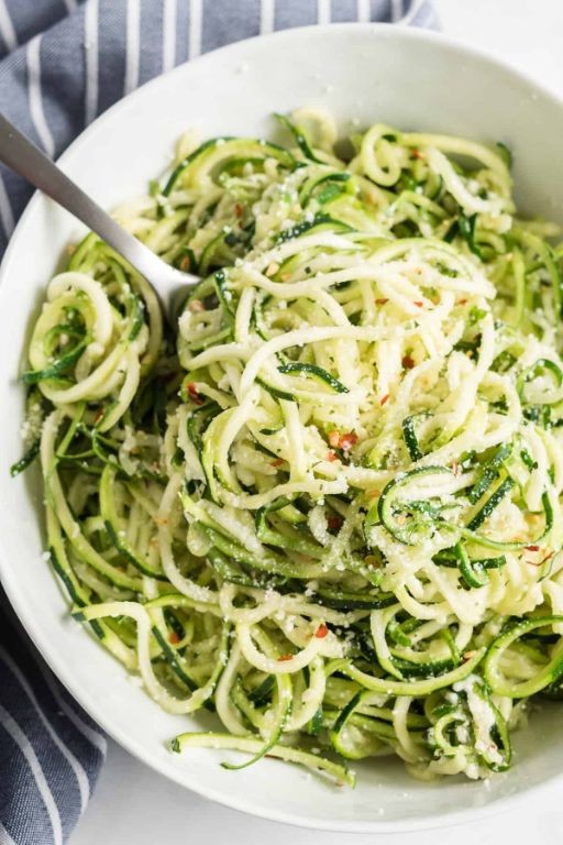 Garlic Parmesan Spaghetti with Zucchini
