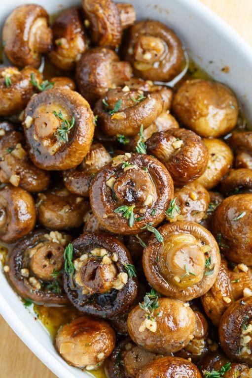 Garlic Thyme Butter Mushrooms