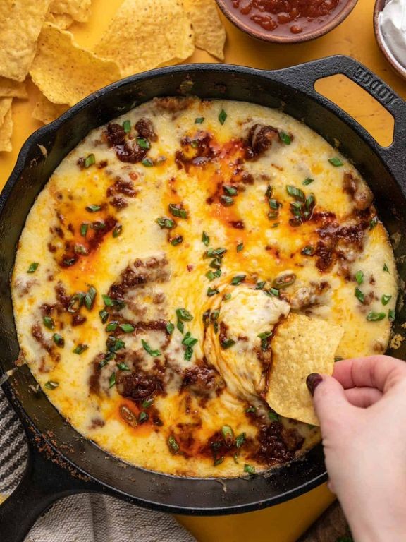 Gooey Cheesy Queso Fundido