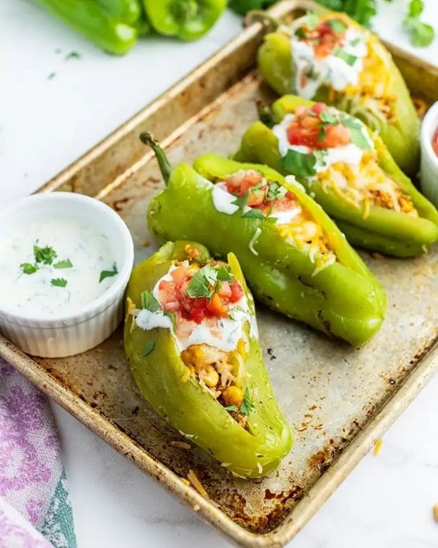 Green Chile and Cheese Stuffed Peppers