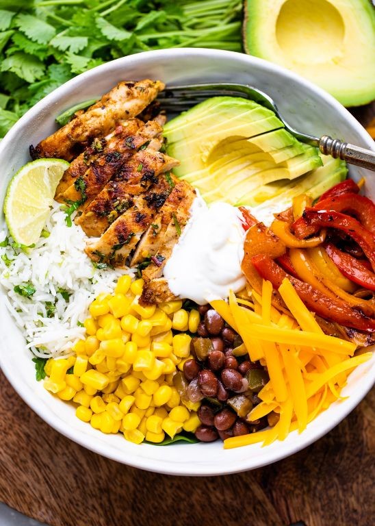 Grilled Chicken Burrito Bowls with Cilantro Rice