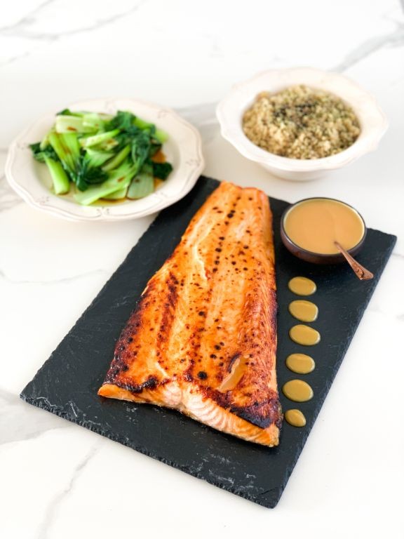 Grilled Salmon with Miso Barbecue Glaze