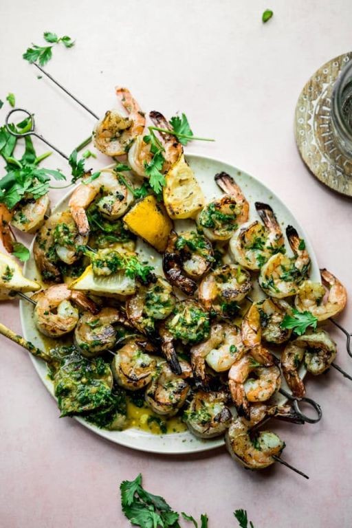 Grilled Seafood Skewers with Chimichurri