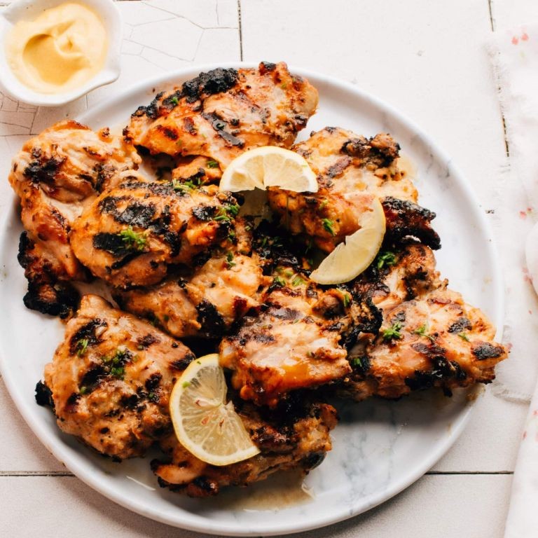 Grilled Weight Watchers Honey Mustard Chicken Thighs