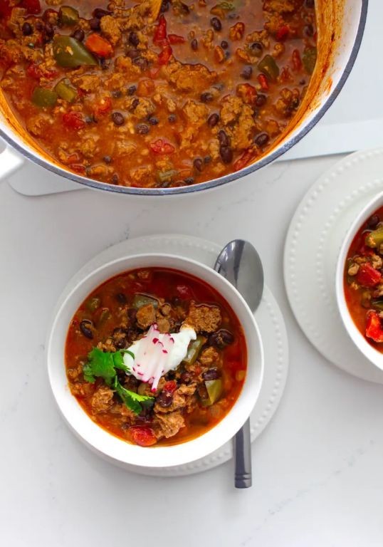 Ground chicken and black bean chili