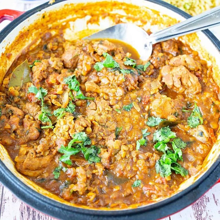 Ground chicken and lentil curry