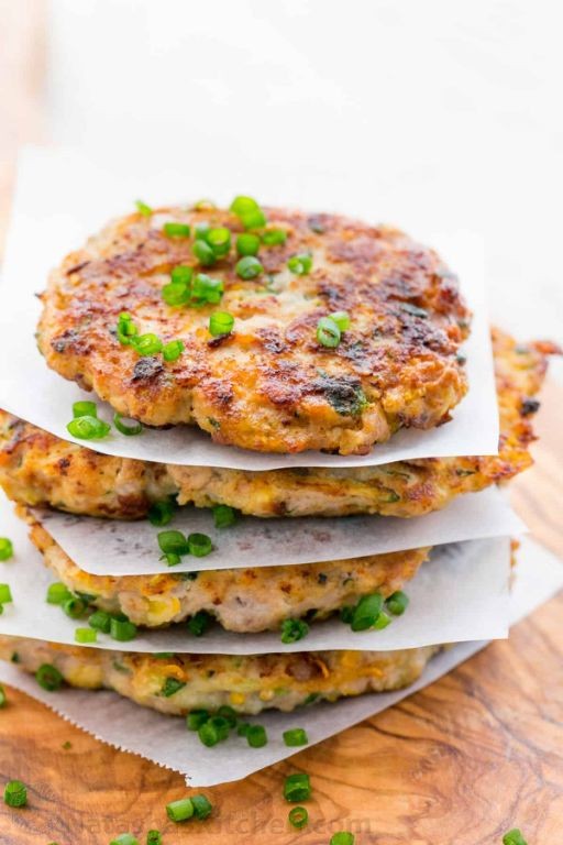 Ground chicken and zucchini fritters