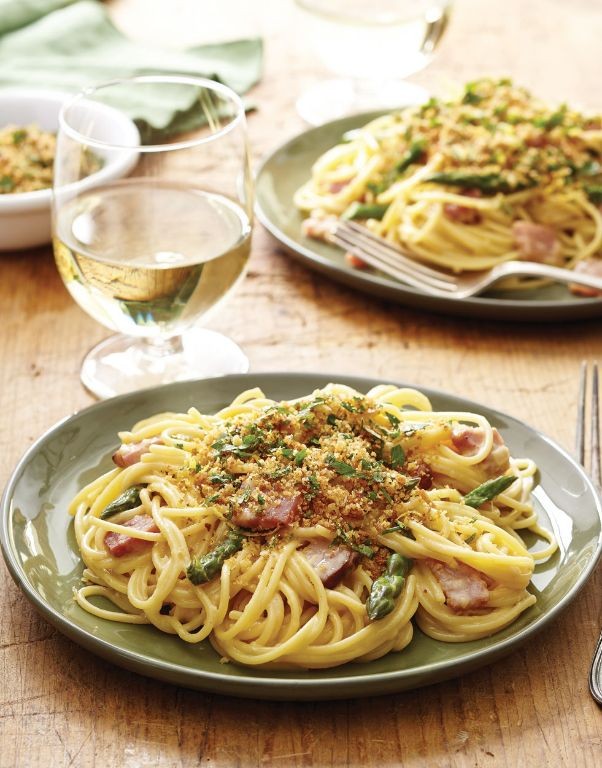 Ham and Asparagus Carbonara