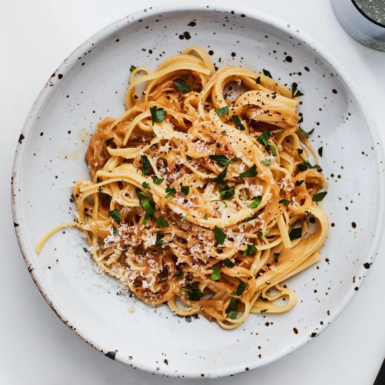 Ham and Caramelized Onion Pasta