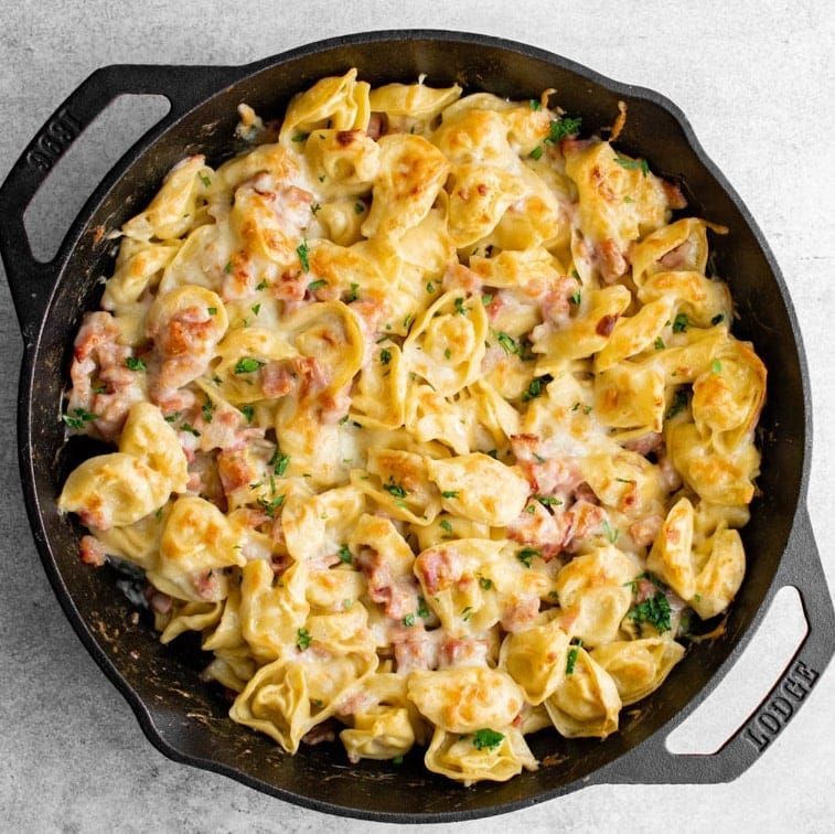 Ham and Cheese Tortellini Bake
