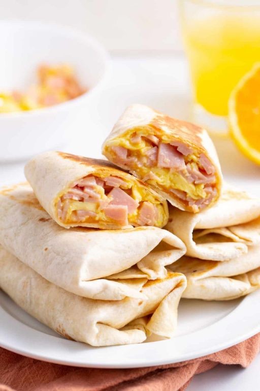 Ham and Egg Breakfast Burritos