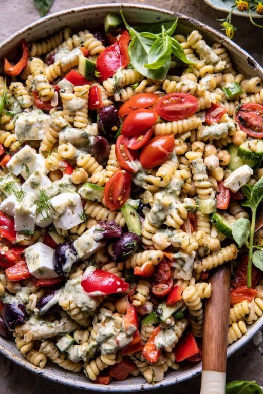 Ham and Olive Pasta with Feta