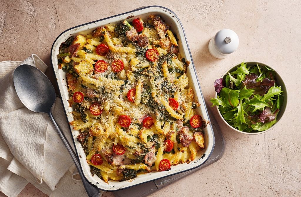 Ham and Sweet Potato Pasta Bake