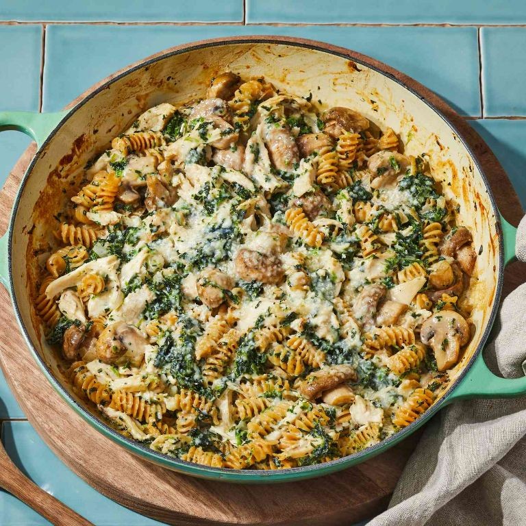Healthy Chicken Spinach and Mushroom Casserole