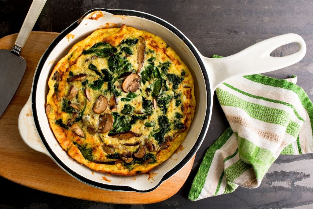 Healthy Chicken Spinach and Mushroom Frittata