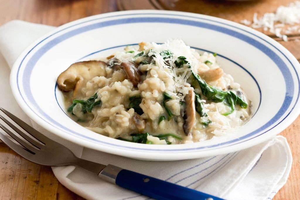 Healthy Chicken Spinach and Mushroom Risotto